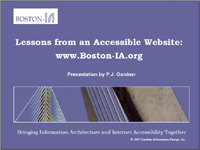 Presentation: Lessons from an Accessible Website