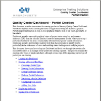 User Manual: Quality Center Dashboard - Portlet Creation (Microsoft Word)