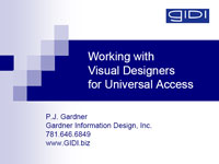 Presentation: Working with Visual Designers for Universal Access
